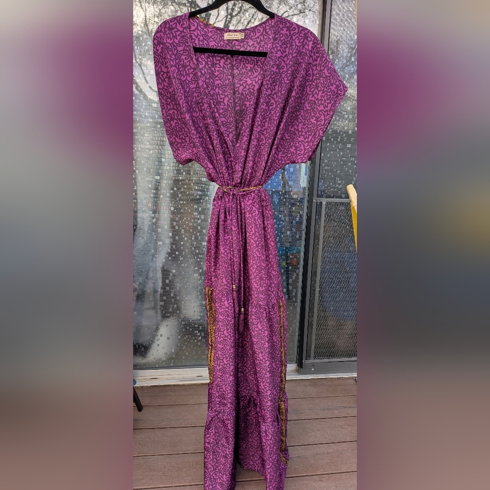 Purple Patterned Women's Dress